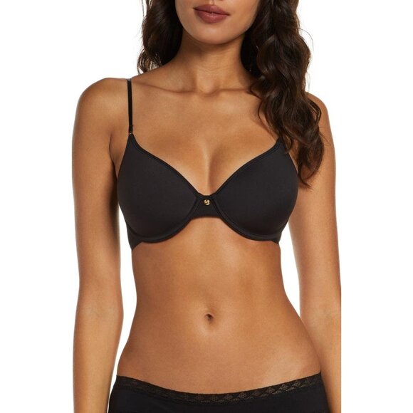 🆕NATORI Understated Underwire T-Shirt Bra 34C Black #132025 - Picture 1 of 11